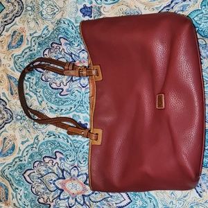 Vtg Dooney & Bourke Pebbled Leather Tote